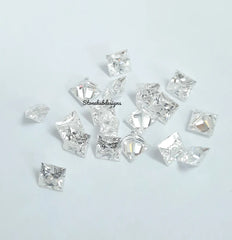 3MM, 3.50MM, 4MM, 4.50MM, 5MM, 5.50MM Moissanite Faceted Square Princess Cut Stone, AAA D Color White Moissanite Faceted Square For Jewelry
