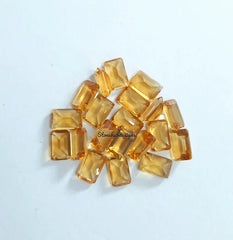 4X6MM, 5X7MM, 6X8MM Natural Citrine Faceted Octagon Loose Gemstone, AAA quality Yellow Citrine Faceted Octagon Cut Stone for jewelry