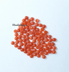 1.50MM, 2MM, 2.50MM Natural Coral Round Cabochon Loose Gemstone, AAA Italian Coral Smooth Round Flat back Cabochon stone For Jewelry