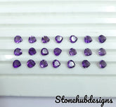 3MM, 4MM, 5MM Natural Amethyst Faceted Heart Shape Cut Gemstone, AAA African Amethyst faceted Heart Cut loose gemstones For Jewelry