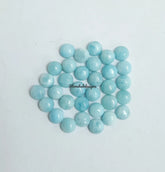 3MM, 4MM, 5MM, 6MM Natural Larimar Round Cabochon Gemstone, AAA larimar Smooth Round Cabs Flat Back Gemstone for jewelry