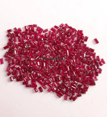 1.5x2.5MM, 1.5x3MM, 2x3MM Natural Ruby faceted Baguette Cut Stone, AAA Red Ruby faceted baguette Cut Loose Calibrated Precious For Jewelry