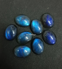 10x12MM, 10x14MM, 12x16MM, 13x18MM, 15x20MM Natural Labradorite Oval Cabochon Stone, AAA Blue Fire Labradorite Smooth Oval Cabs Loose Stone