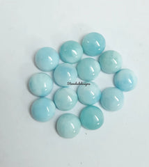 7MM, 8MM, 9MM, 10MM Natural Larimar Round Cabochon Gemstone, AAA larimar Smooth Round Cabs Flat Back Gemstone for jewelry