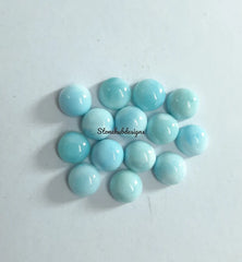 7MM, 8MM, 9MM, 10MM Natural Larimar Round Cabochon Gemstone, AAA larimar Smooth Round Cabs Flat Back Gemstone for jewelry