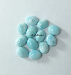 3x5MM, 4x6MM, 5x7MM, 6x8MM Natural Larimar Oval Cabochon Gemstone, AAA Larimar Smooth Oval Flat Back Cabochon Gemstone for jewelry