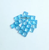 4MM, 5MM, 6MM Natural Swiss Blue Topaz Faceted Square Cut Gemstone, AAA Swiss Blue Topaz Square Cut Faceted calibrated Size Loose Gemstone