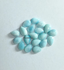 4X6MM, 5X7MM, 6X9MM, 7X10MM Natural Larimar Pear Cabochon Gemstone, AAA larimar Smooth Pear cabs for jewelry, blue larimar cabochon