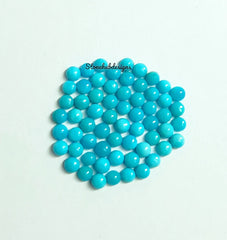 1.50MM, 2MM, 2.50MM Natural Turquoise Cabochon Round Gemstone, AAA Sleeping beauty Turquoise Smooth Round Flat back Cabs for Fine Jewelry