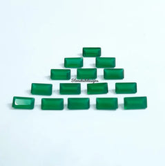 1.5x3MM, 2x3MM Natural Green Onyx faceted Baguette Cut Gemstone, AAA GREEN ONYX faceted Baguette Loose Calibrated Cut For jewelry making