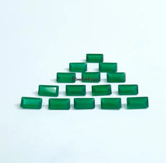 1.5x3MM, 2x3MM Natural Green Onyx faceted Baguette Cut Gemstone, AAA GREEN ONYX faceted Baguette Loose Calibrated Cut For jewelry making