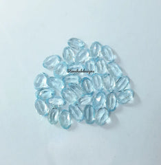 3x4MM, 3x5MM, 4x6MM Natural Sky Blue Topaz Faceted Oval cut Gemstone, AAA Quality Sky Topaz oval Faceted Loose Gemstone For Jewelry Making