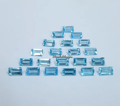 2x4MM, 2.5x5MM, 3x6MM Swiss Blue Topaz Faceted Baguette Cut Gemstone, AAA Natural Blue Swiss Topaz Faceted Baguette Cut Stone For Jewelry