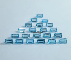 2x4MM, 2.5x5MM, 3x6MM Swiss Blue Topaz Faceted Baguette Cut Gemstone, AAA Natural Blue Swiss Topaz Faceted Baguette Cut Stone For Jewelry