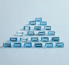 2x4MM, 2.5x5MM, 3x6MM Swiss Blue Topaz Faceted Baguette Cut Gemstone, AAA Natural Blue Swiss Topaz Faceted Baguette Cut Stone For Jewelry