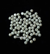 2MM, 2.50MM, 3MM Natural Fresh Water White Pearl Round Cabochon Gemstone, AAA White Pearl Round Button Cabochon Loose Stone For Jewelry