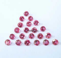 3MM, 4MM, 5MM, 6MM Natural Pink Topaz Faceted Round Cut Gemstone, AAA Pink Topaz Round Cut Faceted calibrated Size Loose Gemstone