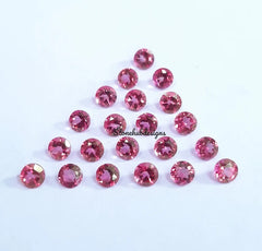 3MM, 4MM, 5MM, 6MM Natural Pink Topaz Faceted Round Cut Gemstone, AAA Pink Topaz Round Cut Faceted calibrated Size Loose Gemstone