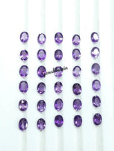 3x4MM, 3x5MM, 4x6MM, 5x7MM Natural Amethyst Faceted Oval Cut Gemstone, AAA Purple Amethyst Faceted Oval Loose Calibrated Sizes for Jewelry