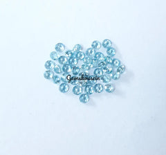 1.50MM, 2MM, 2.50MM Natural Blue Zircon Faceted Round Cut Gemstone, AAA Blue Zircon faceted Round Loose Calibrated Cut Gemstone For Jewelry