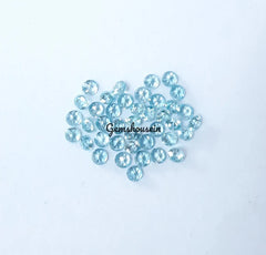 1.50MM, 2MM, 2.50MM Natural Blue Zircon Faceted Round Cut Gemstone, AAA Blue Zircon faceted Round Loose Calibrated Cut Gemstone For Jewelry