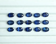 4x5MM, 4x6MM Natural Blue Sapphire Faceted Oval Cut Gemstone, AAA Blue Sapphire faceted Oval Cut Loose Calibrated Gemstones for Jewelry