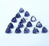 4MM, 5MM, 6MM Natural Iolite Faceted Trillion Cut Gemstone, AAA Blue Iolite Faceted Trillion Loose Calibrated Cut Gemstone for Jewelry