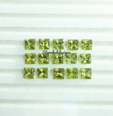 7MM, 8MM Natural Peridot Faceted Square Princess Cut Gemstone, AAA Green Peridot faceted Square Princess Cut Calibrated Gemstone for jewelry