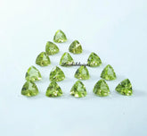 6MM, 7MM, 8MM Natural Peridot Faceted Trillion Cut gemstone, AAA Green Peridot Faceted Trillion Loose Calibrated Cut Gemstone For Jewelry