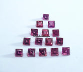 3MM, 4MM, 5MM Natural Rhodolite Garnet Faceted Square Cut Gemstone, AAA Pink Garnet faceted Square Loose Calibrated Stone for jewelry