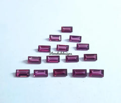 2x4MM, 2.5x5MM, 3x6MM Natural Rhodolite Garnet Faceted Baguette Cut Gemstone, AAA Pink Garnet faceted Baguette Cut Gemstone for jewelry