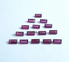 2x4MM, 2.5x5MM, 3x6MM Natural Rhodolite Garnet Faceted Baguette Cut Gemstone, AAA Pink Garnet faceted Baguette Cut Gemstone for jewelry