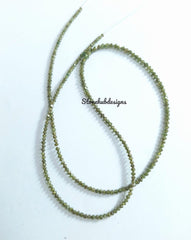 Natural Green Diamond Faceted Rondelle Beads, Diamond Necklace, AAA Green Diamond Faceted Beads for Jewelry, Green Diamond Beads