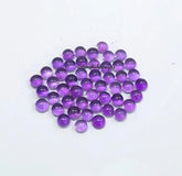2MM, 2.50MM, 3MM Natural Amethyst Round Cabochon Gemstone, AAA Purple Amethyst Smooth Round Loose Calibrated flat back cabs For Jewelry