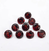 7MM, 8MM Natural Mozambique Garnet Faceted Round Cut Loose Gemstone, AAA Red Garnet Faceted Round Loose Calibrated Cut For Jewelry