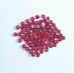 2MM, 2.50MM, 3MM RUBY Faceted Round Loose Gemstone, Ruby Round Faceted Loose Gemstone, Glass Filling Ruby Faceted Loose stone for Jewelry