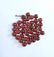 7MM, 8MM Natural Garnet Cabochon Round Gemstone, AAA Mozambique Garnet Smooth Round Flat Back loose Calibrated Cabs for jewelry