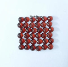 7MM, 8MM Natural Garnet Cabochon Round Gemstone, AAA Mozambique Garnet Smooth Round Flat Back loose Calibrated Cabs for jewelry