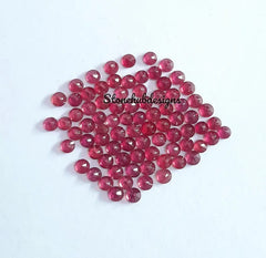 2MM, 2.50MM, 3MM RUBY Faceted Round Loose Gemstone, Ruby Round Faceted Loose Gemstone, Glass Filling Ruby Faceted Loose stone for Jewelry