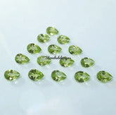 3x5MM, 4x6MM, 5x7MM Natural Peridot Faceted Pear Cut Gemstone, AAA Green Peridot faceted Pear Calibrated Size loose stone For Jewelry Making