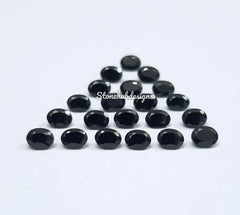 2x3MM, 3x4MM, 3x5MM Natural Black Onyx Faceted Oval Cut Gemstone, AAA Black Onyx Faceted Loose Calibrated Oval Cut Gemstone for Jewelry