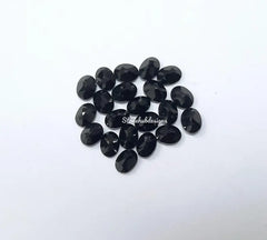 2x3MM, 3x4MM, 3x5MM Natural Black Onyx Faceted Oval Cut Gemstone, AAA Black Onyx Faceted Loose Calibrated Oval Cut Gemstone for Jewelry
