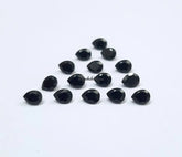 2x3MM, 3x4MM, 3x5MM Natural Black Onyx Faceted Pear Cut Gemstone, AAA Black Onyx Faceted Loose Calibrated Pear Cut Gemstone for Jewelry