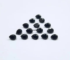 2x3MM, 3x4MM, 3x5MM Natural Black Onyx Faceted Pear Cut Gemstone, AAA Black Onyx Faceted Loose Calibrated Pear Cut Gemstone for Jewelry
