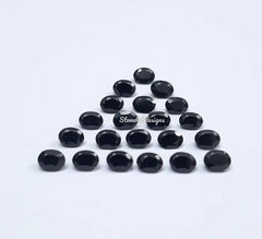 4x6MM, 5x7MM, 6x8MM Natural Black Onyx faceted Oval Cut Gemstone, AAA BLACK ONYX faceted Oval Loose Calibrated Cut For jewelry