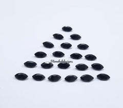 1.5x3MM, 2x4MM, 2.5x5MM Natural Black Onyx Faceted Marquise Cut Gemstone, AAA Black Onyx Marquise Loose Calibrated Cut Gemstone For Jewelry