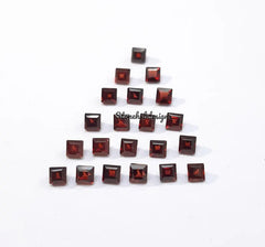 2x2MM, 2.5x2.5MM Natural Garnet Faceted Square Cut Loose Gemstone, AAA Red Mozambique Garnet faceted Square Cut loose Stone for jewelry