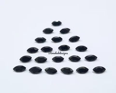 1.5x3MM, 2x4MM, 2.5x5MM Natural Black Onyx Faceted Marquise Cut Gemstone, AAA Black Onyx Marquise Loose Calibrated Cut Gemstone For Jewelry
