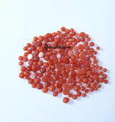 1.50MM, 2MM, 2.50MM Natural Coral Round Cabochon Gemstone, AAA Italian Red Coral Smooth Round Flat Back Cabochon Loose Stone For Jewelry