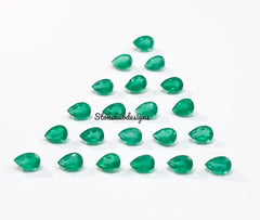2x3MM, 3x4MM, 3x5MM Natural Green Onyx faceted Pear Cut Gemstone, AAA GREEN ONYX faceted Pear Loose Calibrated Cut For jewelry